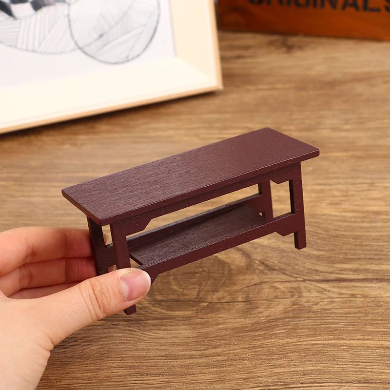 1Pc 1/12 Dollhouse Miniature Kitchen Room Dining Wood Table Model Furniture Accessories for Doll House Decor Kids Play Toys