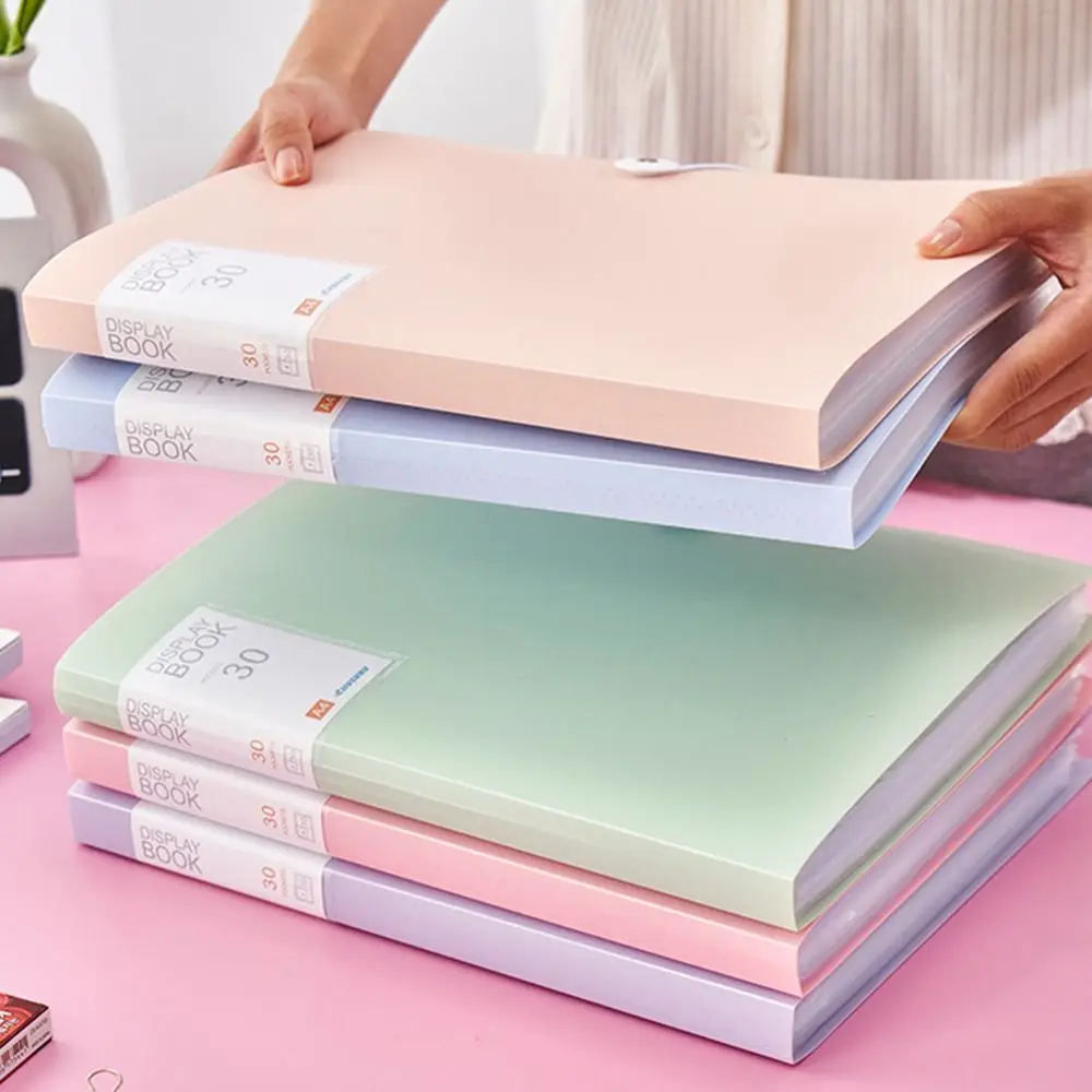 

Simple Fashion A4 File Paper Folder Classified Waterproof Document Holder Dustproof Transparent Insert Information Bag Students