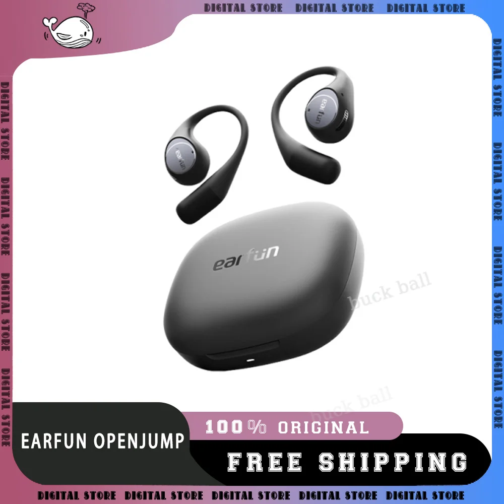 Earfun OpenJump Wireless Earphone Open Ear With 4 Mics Noise Reduction Spatial Sound Leak Proof Sport Customized Sound Earphones