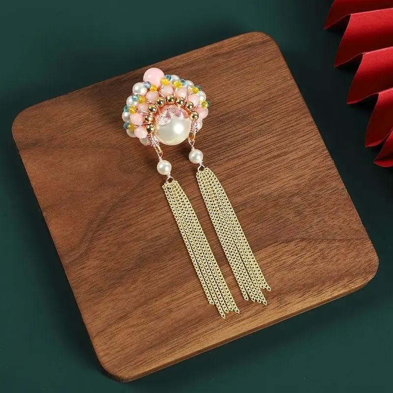 Handmade Beizhu Swordsman Face Brooch High-end Gifts For Men's and Women's Brooch Chinese Style Fashion Jewelry Fine Pink Charms image 5