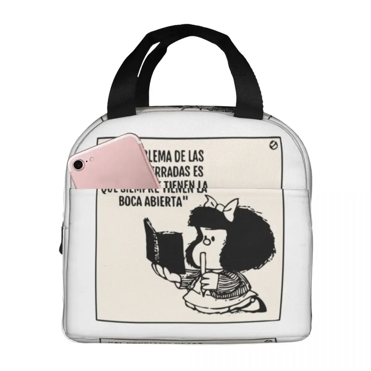 

Mafalda Kawaii мультяшная изолированная сумка для ланча Термосумка многоразовая Герметичная сумка-тоут коробка для ланча сумка для пищевых продуктов для офиса на открытом воздухе