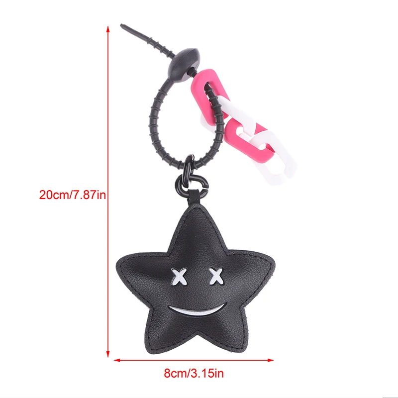 Ins Keychain Leather Handmade Small Flowers Eyes Bag Charm Backpack Hanging Decor Bags Pendant Accessories