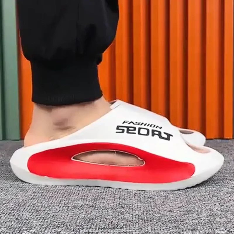 Chanclas de moda para hombres y mujeres: sandalias de playa de esponja viscoelástica con soporte para el arco, zapatillas duraderas de EVA para exteriores 2025