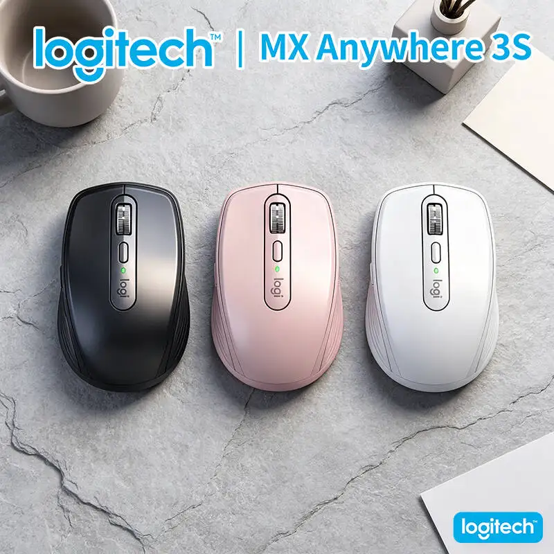 Professional Logitech MX Anywhere 3S - 8K DPI Darkfield, MagSpeed Scroll, Silent Click, USB-C Fast Charge for Office