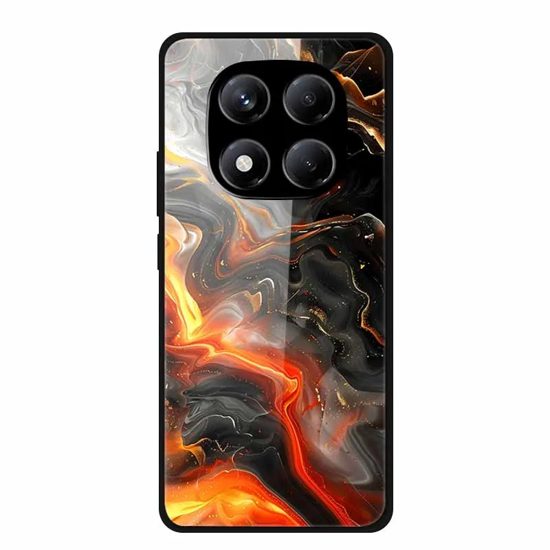 Redmi Note 14 pro 4G 케이스 용 전화 케이스 Xiaomi Redmi NOTE14 pro 4G 글로벌 강화 유리 커버 용 꽃 패턴 범퍼 Funda