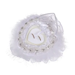 Romantic Lace Wedding Ring Pillow Ring Cushion Heart Ring Box Pillow Cushion Wedding Ceremony Gift for Women