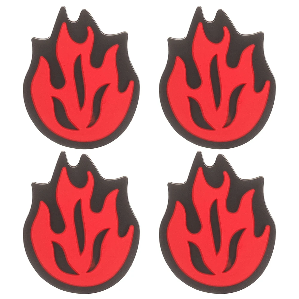 

4 Pcs Flame Racket Silicone Damper Tennis Dampening Supplies Silica Gel Shocking for Sports