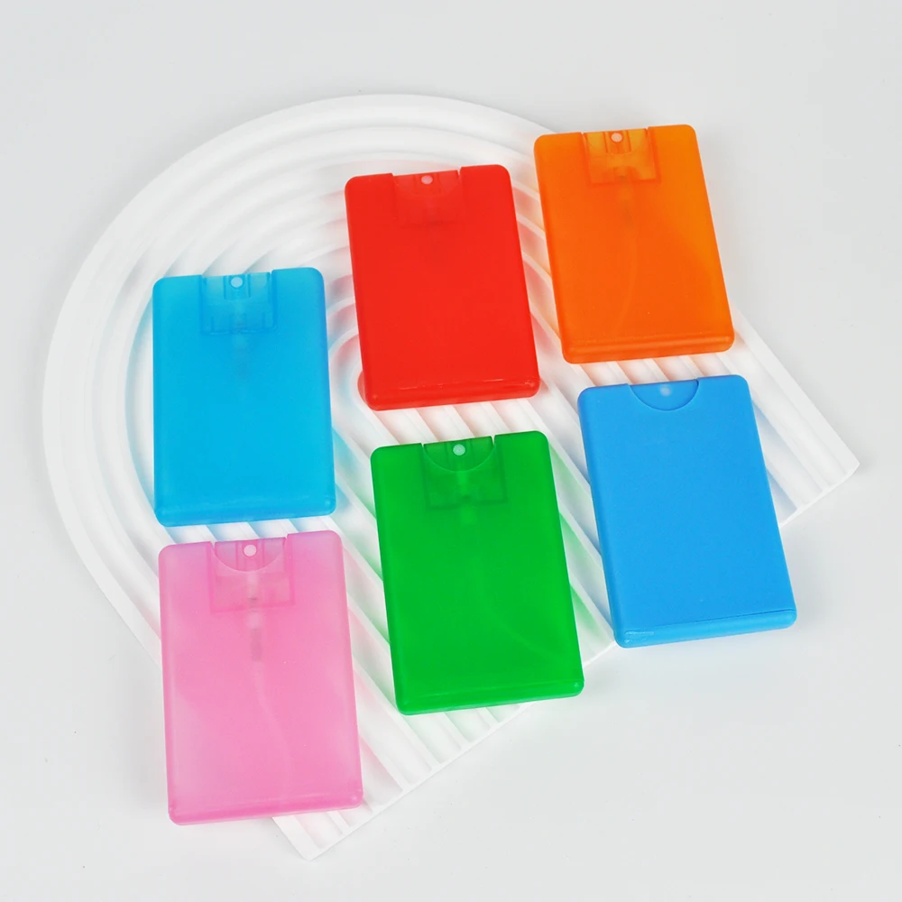 

50pcs Multi Color 20ml Hand Sanitizer Pocket Perfume Credit Card Spray Bottle