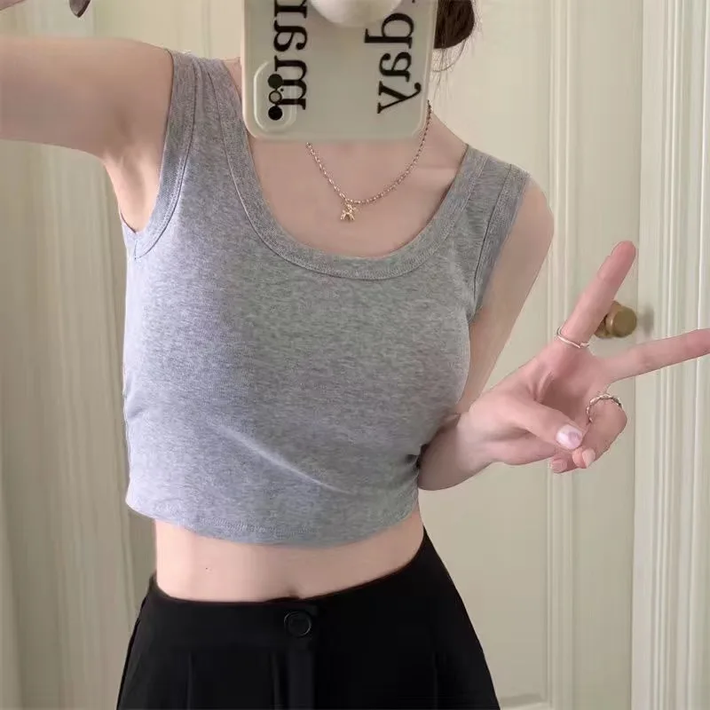 Women's ort Strapl Crop Top Svel High Waist Thiened Summer Faion Inner Wear Outer Wear Sweet And Spicy