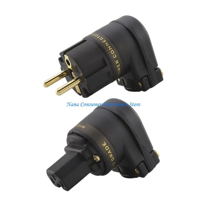 G7NE Premium 220V L Shaped Gold Plated Power Connector for Improved Auditory Quality in Compactly Setups