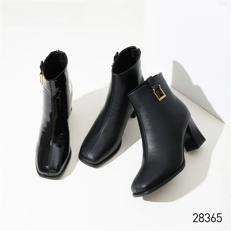 

Xiangxiangli Winter Faion ort Booties Women's Velvet High Heel Square Head Coat Casual Sle Waterproof Platform Rubber Sole