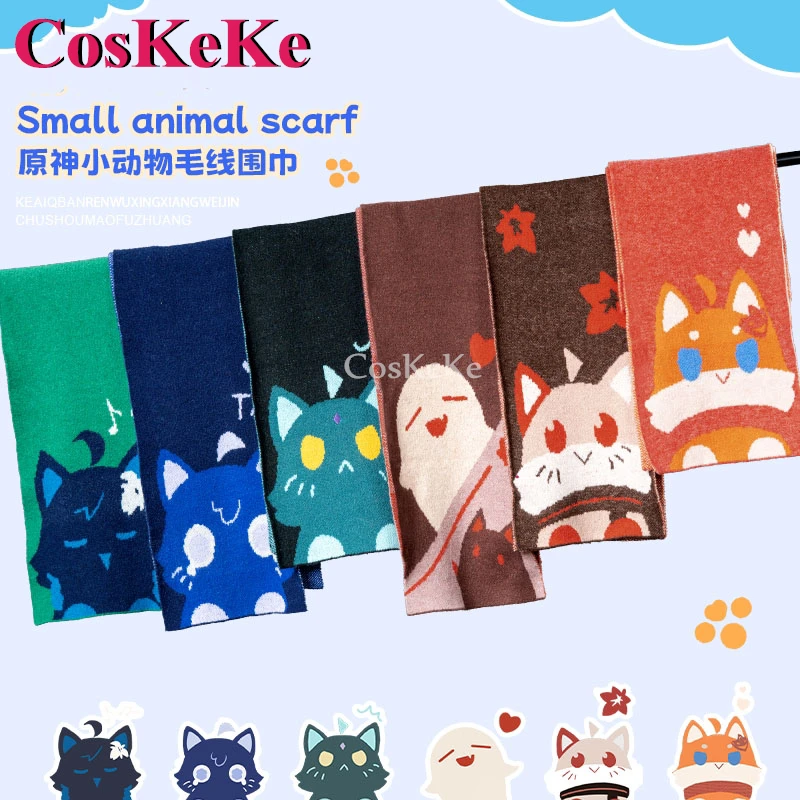 

CosKeKe Genshin Impact Tartaglia/Hu Tao/Venti/Scaramouche/Xiao/Kaedehara Kazuha Peripheral Product Lovely Small Animal Scarf New