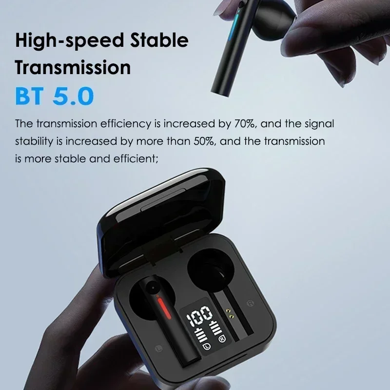 

Touch T13 Digital Waterproof Earphone With MIC Wireless LED Display True Sports Stereo BT 5.0 Headset Binaural Smart in-Ear TWS