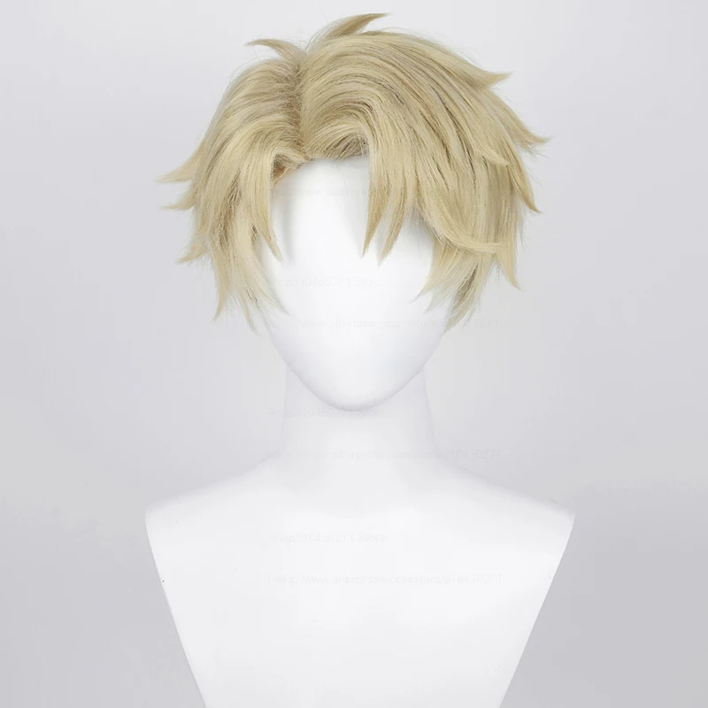 Loid Forger Cosplay Wig Spy Family Cosplay Wig 30cm Yellow or Linen Heat Resistant Synthetic Hair Anime Cosplay Wigs + Wig Cap