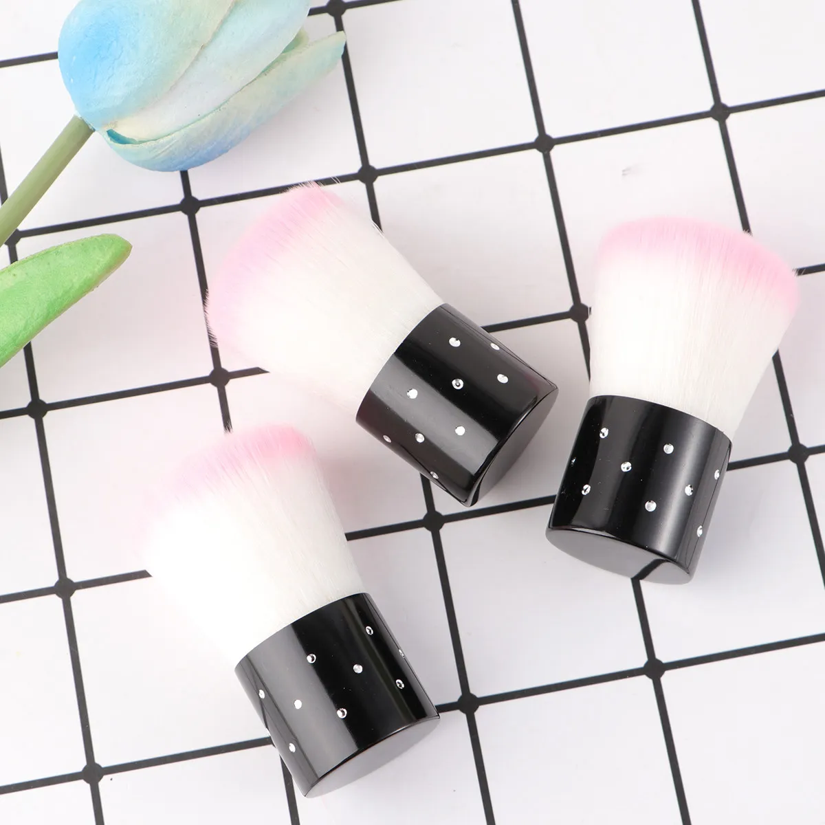 

3Pcs Manicure Nail Cleaning Brushes Portable Dust Powder Hair Brush Mushroom Shape Nail Art Tools Salon Home Purple