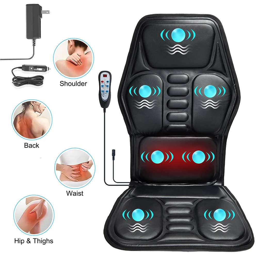 

Massage Chair Pad with Heat, Back Massager Seat Cushion for Pain Relief, Chair Massage Pad for Office Home, Gifts for Men Women