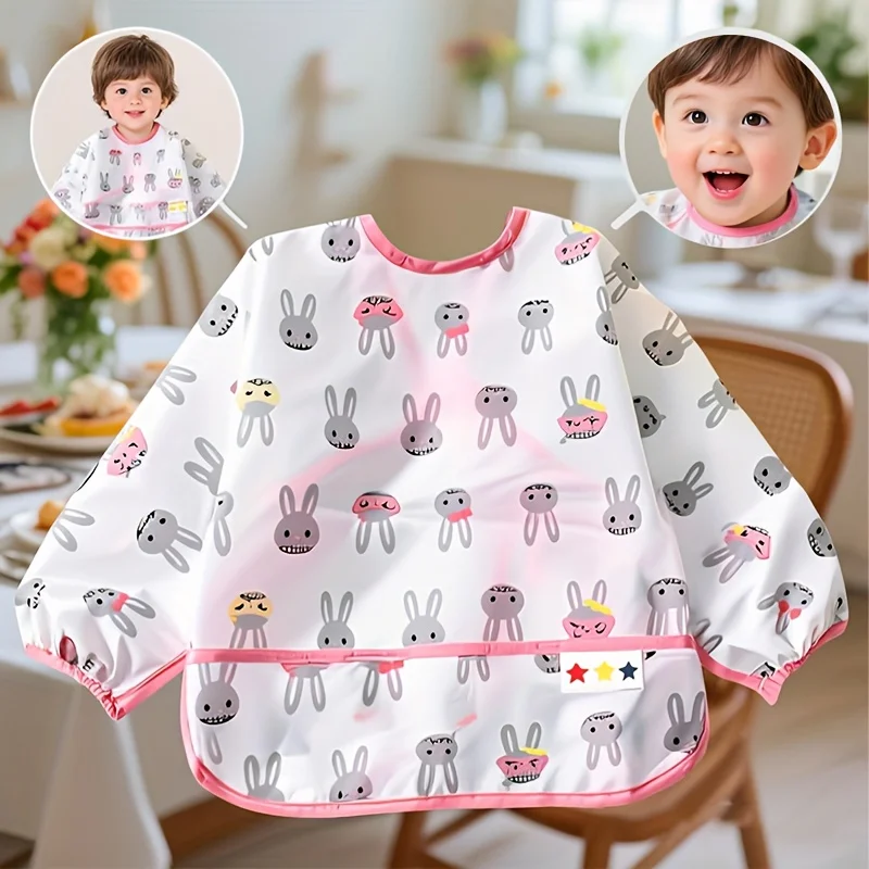 子供用長袖よだれかけ、赤ちゃん用ソフト授乳よだれかけ、男の子と女の子、幼児の歩行練習用スモックペイントドレス、子供用