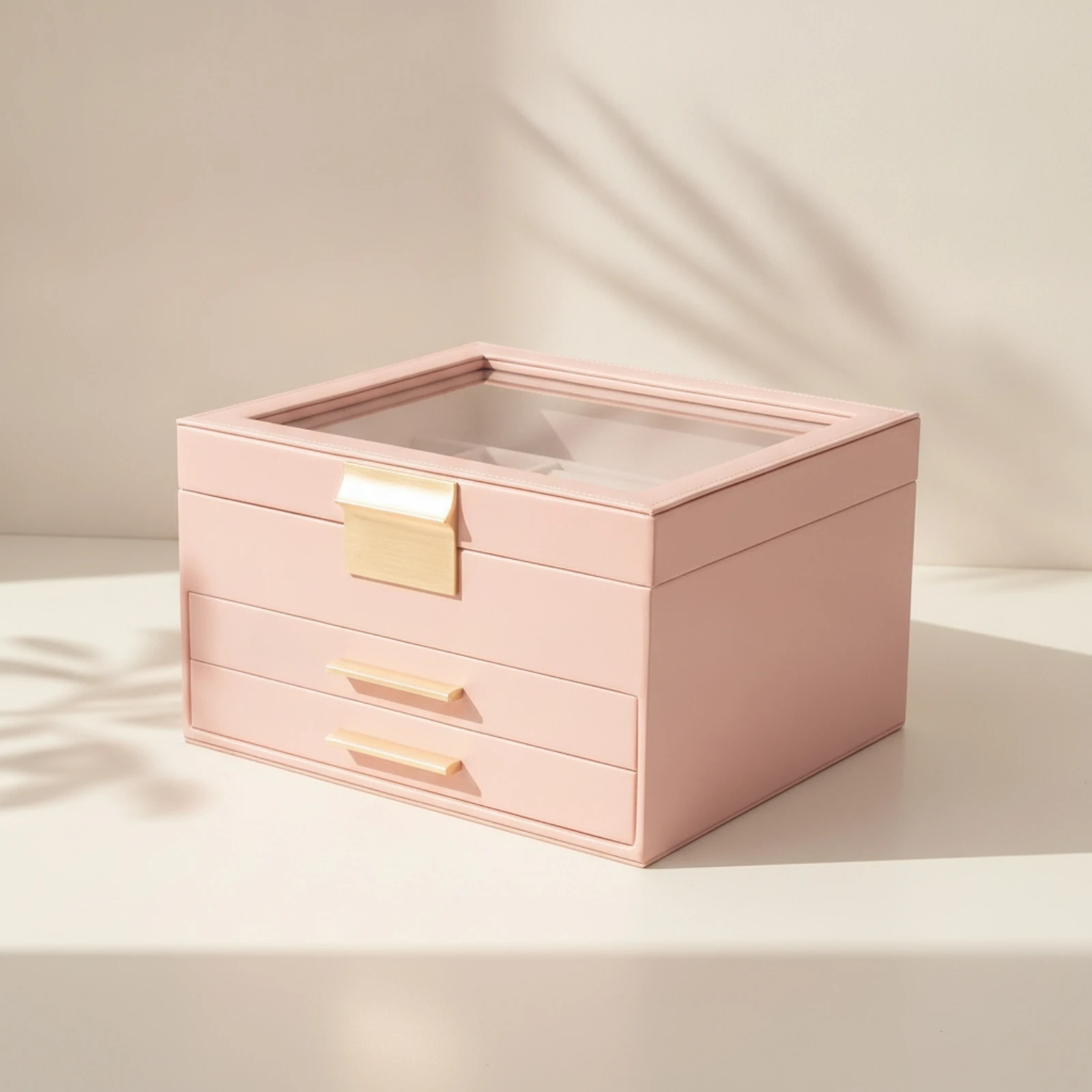 

3-Layer Jewelry Organizer Space-Saving Jewelry Box with Clear Lid Necklace Storage Box Long-Lasting Modern for Women