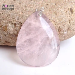 Real Natural Rose Pink Quartz Crystal Gem Stone Beads Pendant Necklace For Women's Jewelry Making Healing Minerals 01007