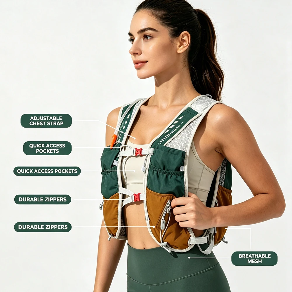 1PCS Running Vest for Women Men Lightweight Hydration Backpack Pack Bag Daypack for Hiking,Trail,Skiing,Camping,Cycling,Race