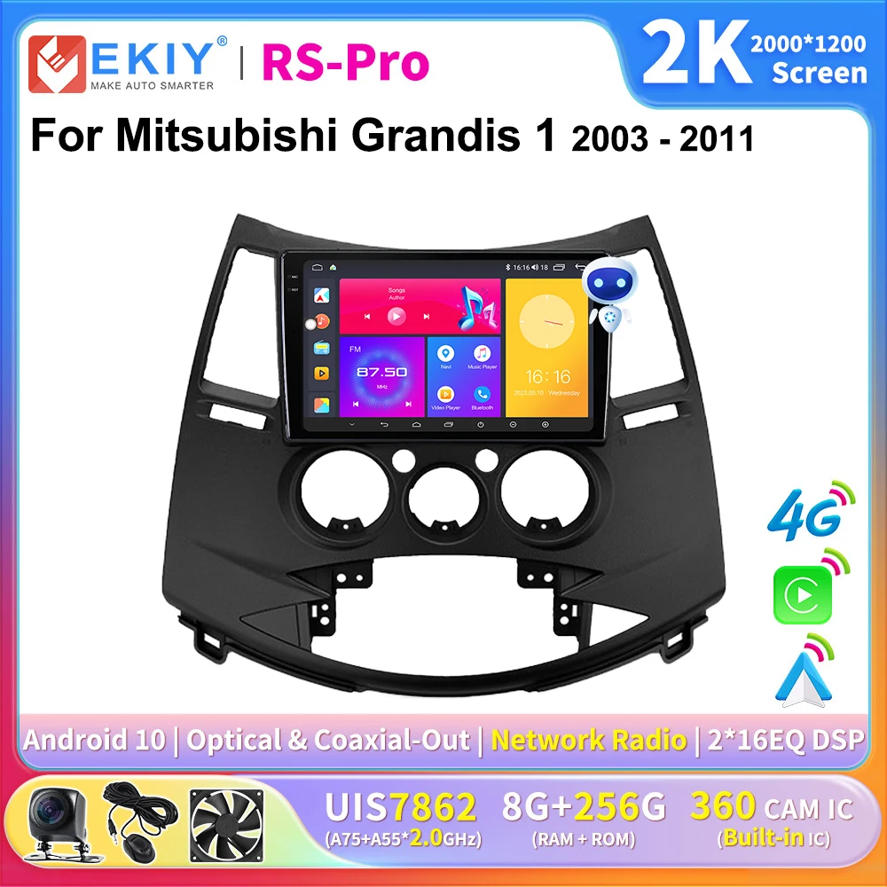 

EKIY 2K Screen Android Stereo For Mitsubishi Grandis 1 2003-2011 Navigation Carplay Autoradio Multimedia Head Unit GPS Player