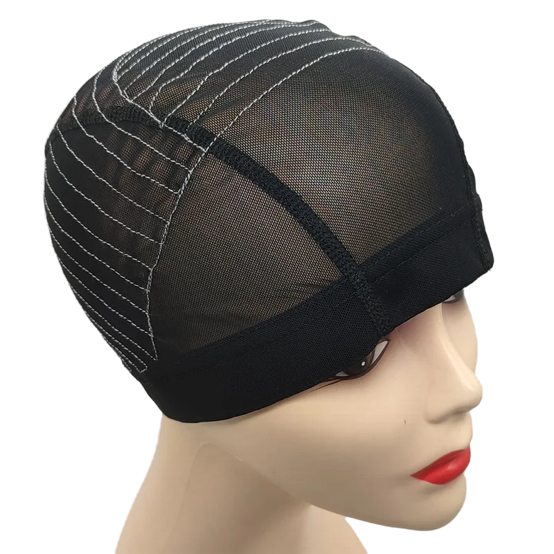 13x4 Black Mesh Wig Cap with White Sewing Guide Lines S/M/L  Adjustable Breathable Wig Making Net for Salon DIY Wig Crafting