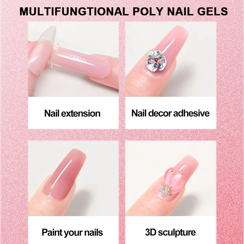 Nagelverlengingslijmset 15 ml Nagelverlengingslijm Dubbele kopborstel UV-lamp Kristallijmset