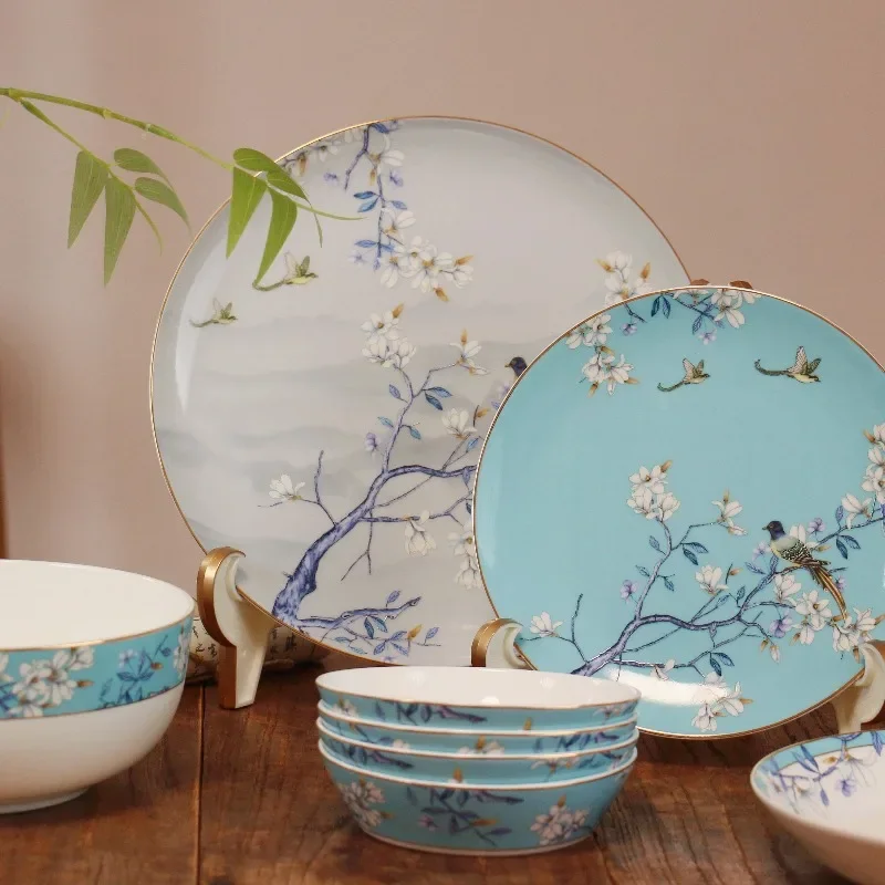 Fine China Luxury Dinnerware Sets Kitchen Gift Breakfast Party Wedding Dinnerware Women Guests Geschirr Porzellan Dinner Set