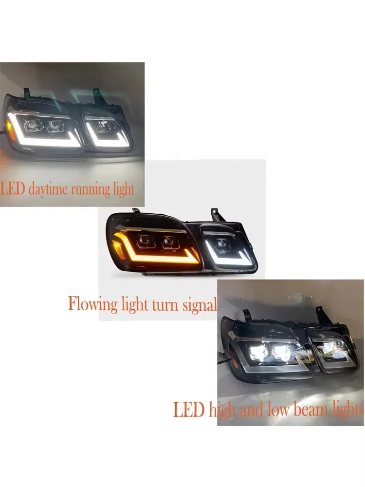 2PCS Set Modified LED Headlight Assembly For Lexus LX470 UZJ100 1998‑2007 With Led Daytime Running Light