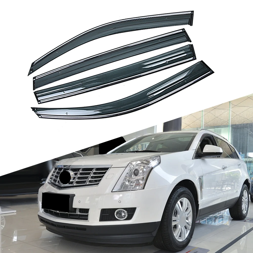 For CADILLAC SRX 2010-2016 Car Window Sun Rain Shade Visors Shield Shelter Protector Cover Frame Sticker Exterior Accessories