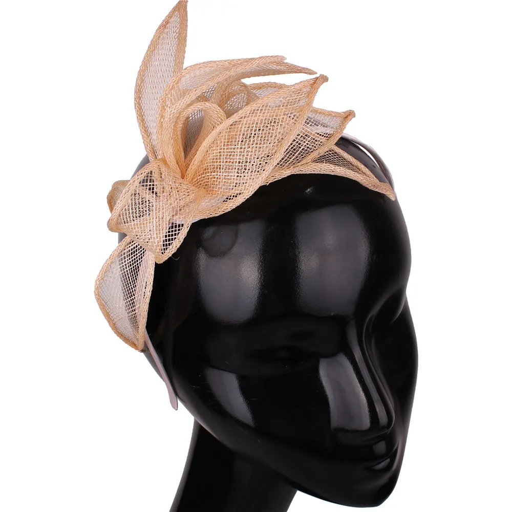 Weiße Braut-Kopfbedeckung, modische Hochzeit, Haarbänder, Damen-Fascinator, Haarschmuck, Cocktail-Hochzeit, Kopfschmuck, ausgefallener Hut – Detail 7