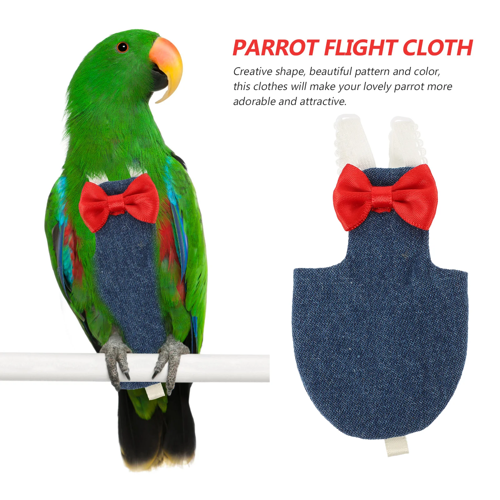 

Bird Diaper Harness Cotton Flight Suit for Parrots Adjustable Pet Clothes Diaper Liner Outdoor Travel Accessories Small