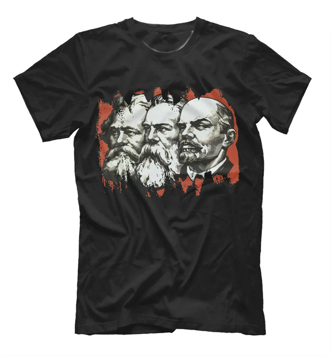 Lenin Marx Engels USSR Soviet Union Retro Communist Poster T-Shirt. Summer Cotton Short Sleeve O-Neck Mens T Shirt New S-3XL