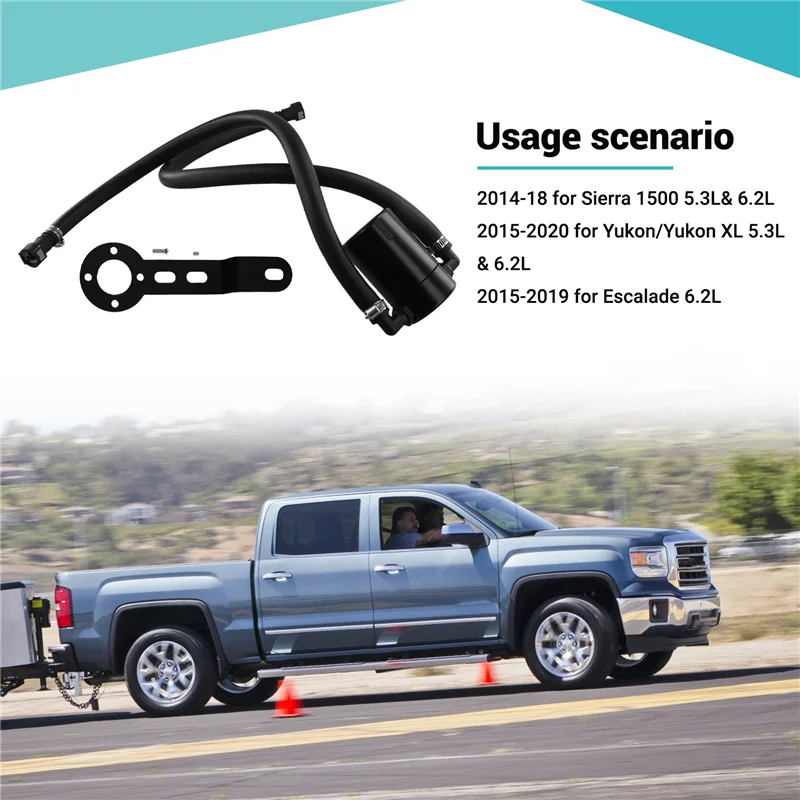 

ABTD-For Chevy Silverado 1500 5.3L J&L Oil Separator 3.0 Driver Side Black 2014-2018