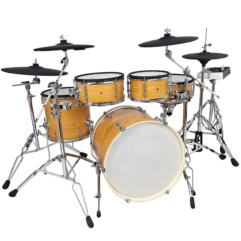 XD-2000F-KM Natural Color Rack Tom Attach with Crash Cymbal Stand Electronic Drum Set Professional Electric Drum