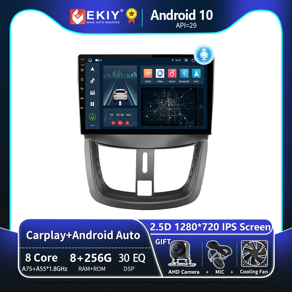 

EKIY T8 For Peugeot 207 207CC 2006 - 2015 Car Radio Multimedia Video Player Navigation GPS Android Auto CarPlay 2 Din DVD Stereo