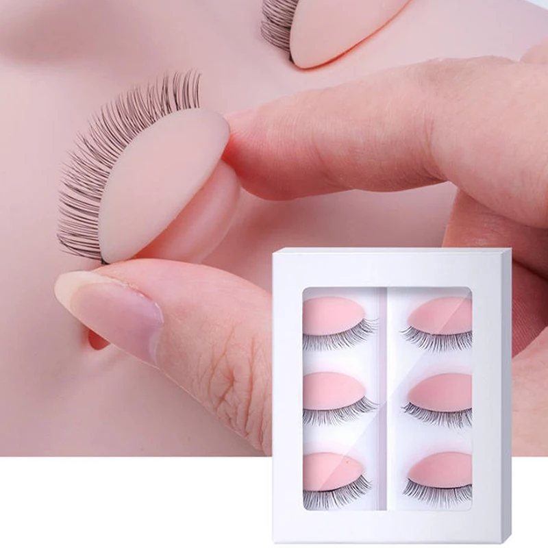 3Pairs/Set Replacement False Eyelash Extension Practice Head Model Silicone Removable Eyelids Tattoo Training Eyes Mannequin