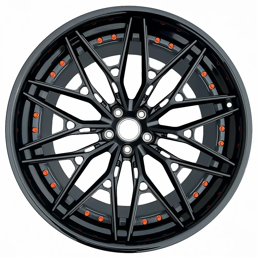 2-piece Black Custom 5x120 Wheel 22 Inch Forged Alloy Passenger Car Wheel for Model X Car Audi Standard