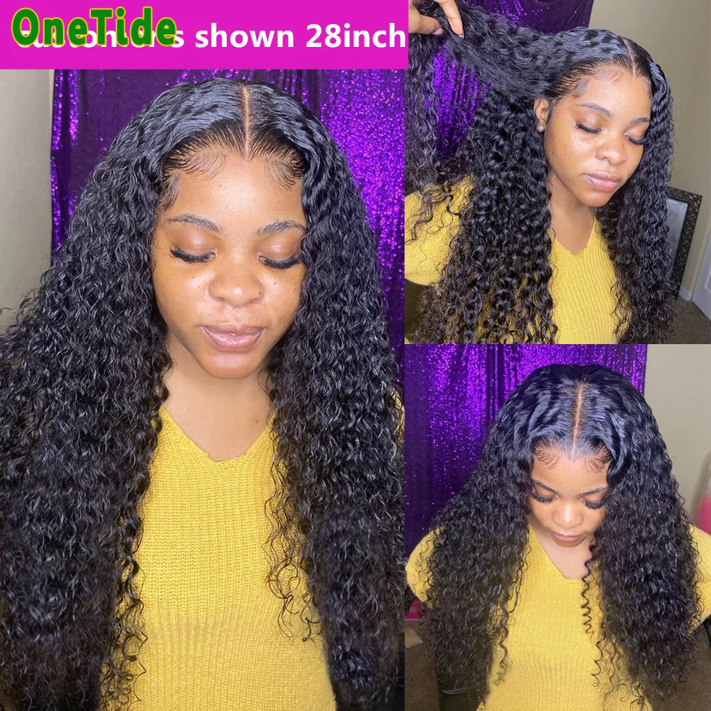 13x4 Kant Frontale Pruiken van echt haar Diepe golf 4x4 Kant Echt haar Krullend Menselijk haar Pruiken Voor Vrouwen Braziliaans Remy-haar 250 Dichtheid