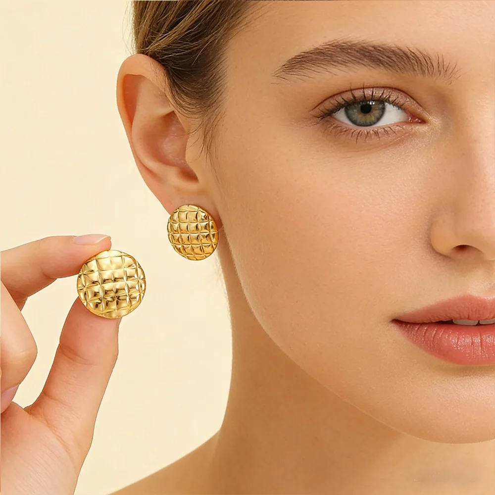 Fairy Fashion Flower Earrings Stud Stainless Steel Gold-Plated Piercing Romantic Jewelry Wedding Party Accessrories