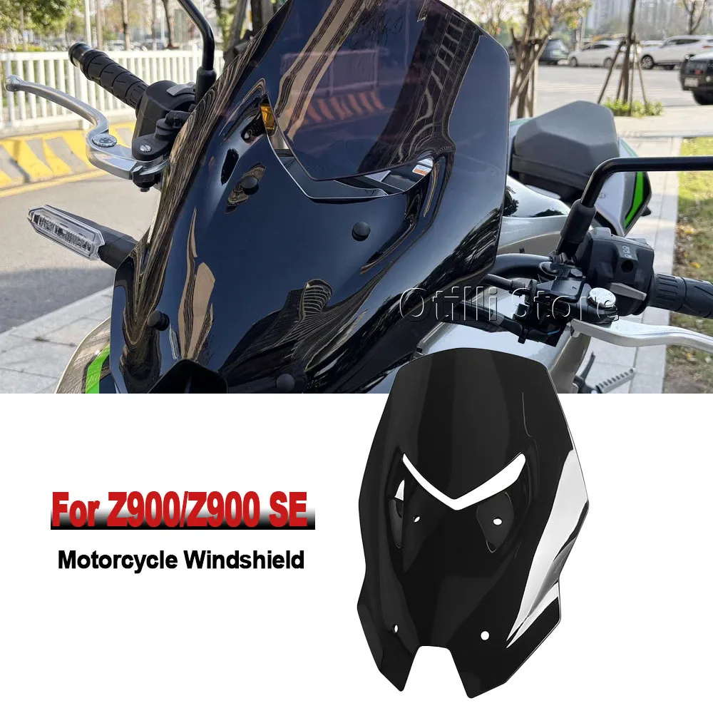 

Motorcycle Windscreen Windshield For Kawasaki Z 900 Z900 SE 2025 2026 Front Fairing Viser Visor Airflow Wind Screen Deflector