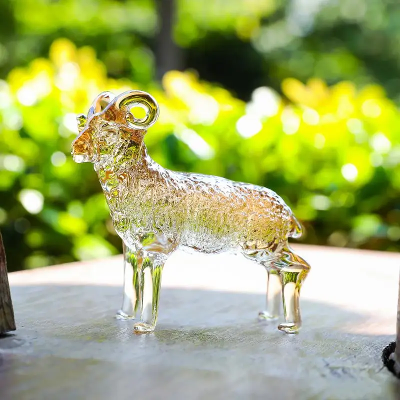 2027 Sternzeichen Schaf Kristallstatue Glänzende Handgefertigte Schaffigur Kunstobjekt für Wohnzimmer Schreibtischdekoration Festgeschenk für – Detail 7