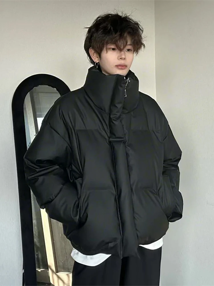 

Мужская зимняя теплая ветрозащитная куртка из искусственной кожи и хлопка, утепленная, на молнии, в молодежном повседневном стиле