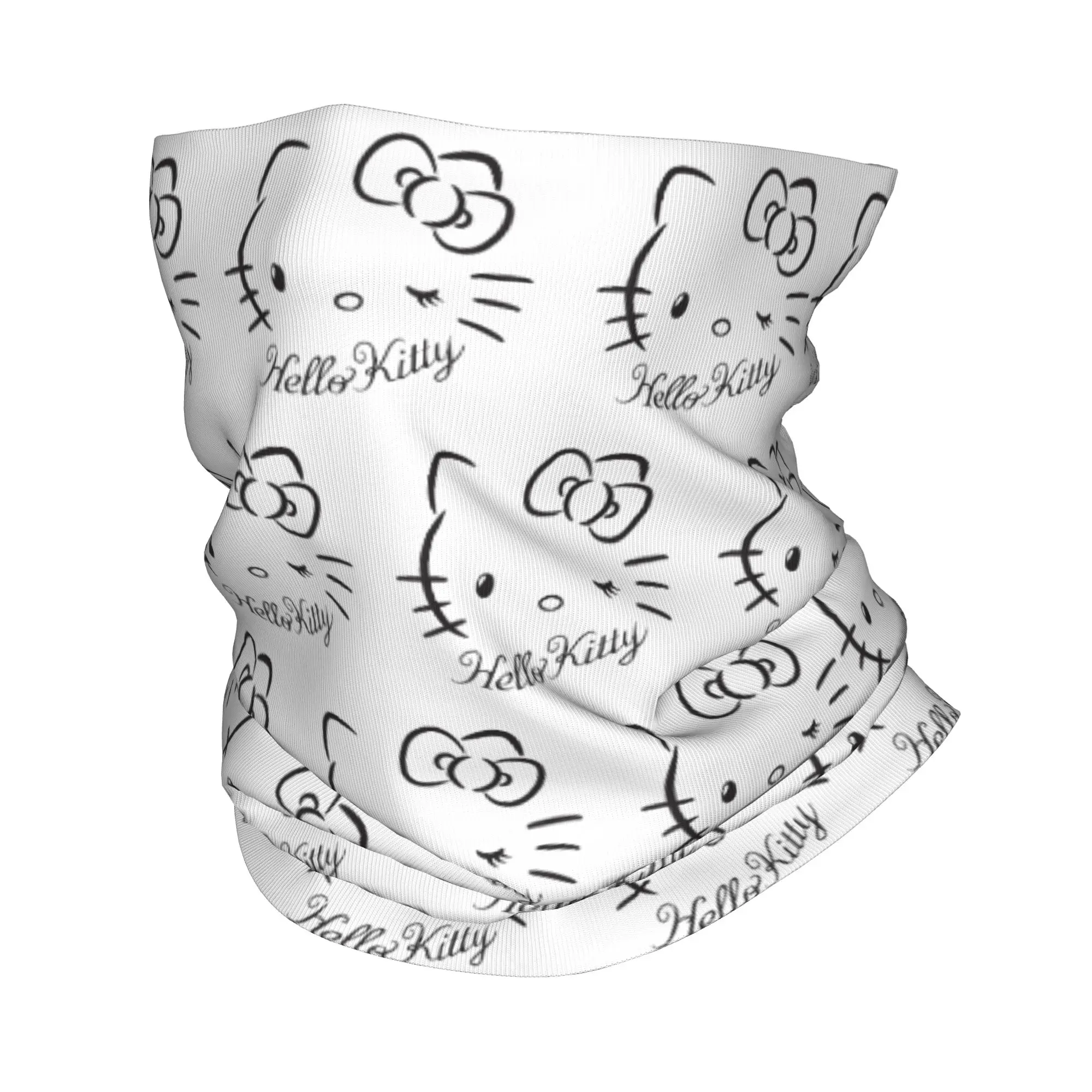 

Hello Kitty Winking Bandana Neck Gaiter Printed Wrap Scarf Multifunctional Headband Fishing Unisex Adult Windproof