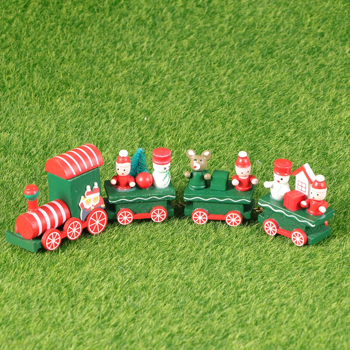 Adorno Navideño de Madera con Forma de Tren, 21x5cm, Decoración Premium para el Hogar, Oficina, Cafetería, Escuela, Regalos de Navidad para Niños