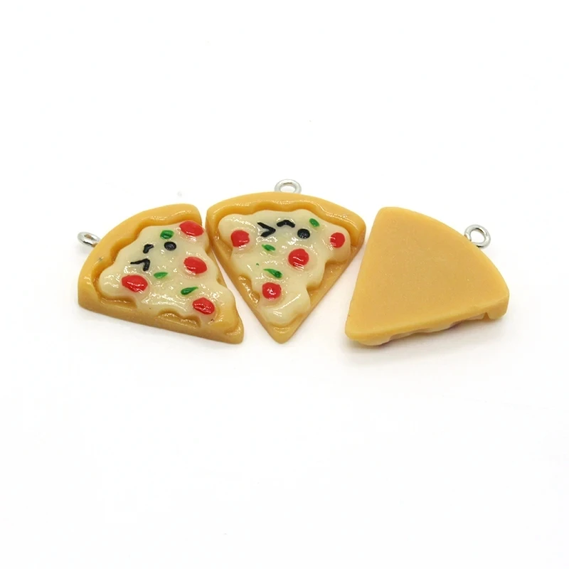 50pcs Cute Triangle Cheese Pizza Resin Charms Bulk Wholesale Cake Food Pendants For Necklace Earring Keychain Diy Jewelry Making