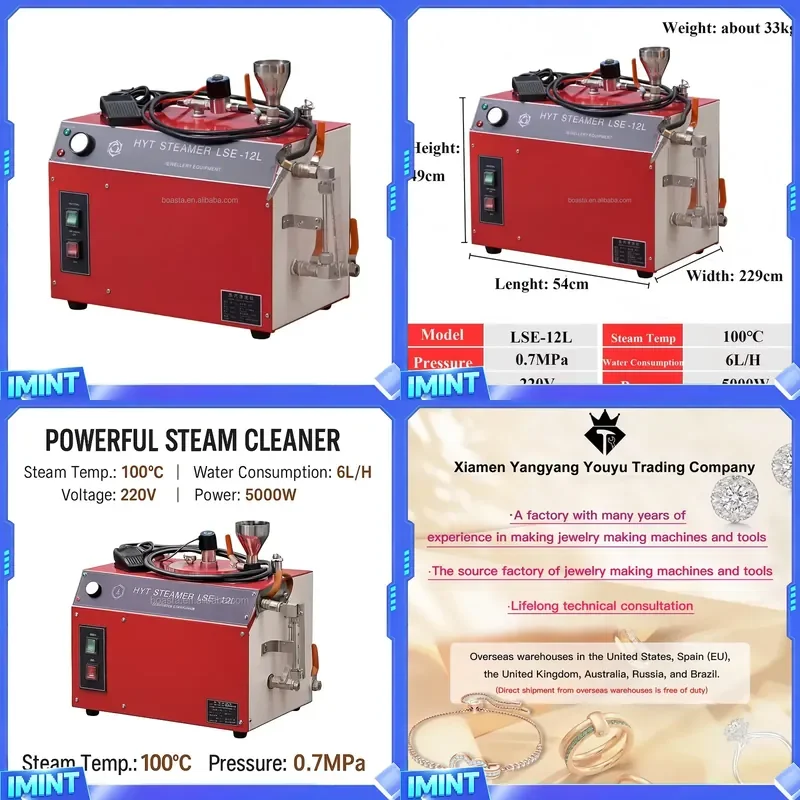 Boasta Industrial 12L High Pressure Steam Cleaner Machine with 0.7MPa 100°C Steaming and 220V 5000W Power for Jewelry