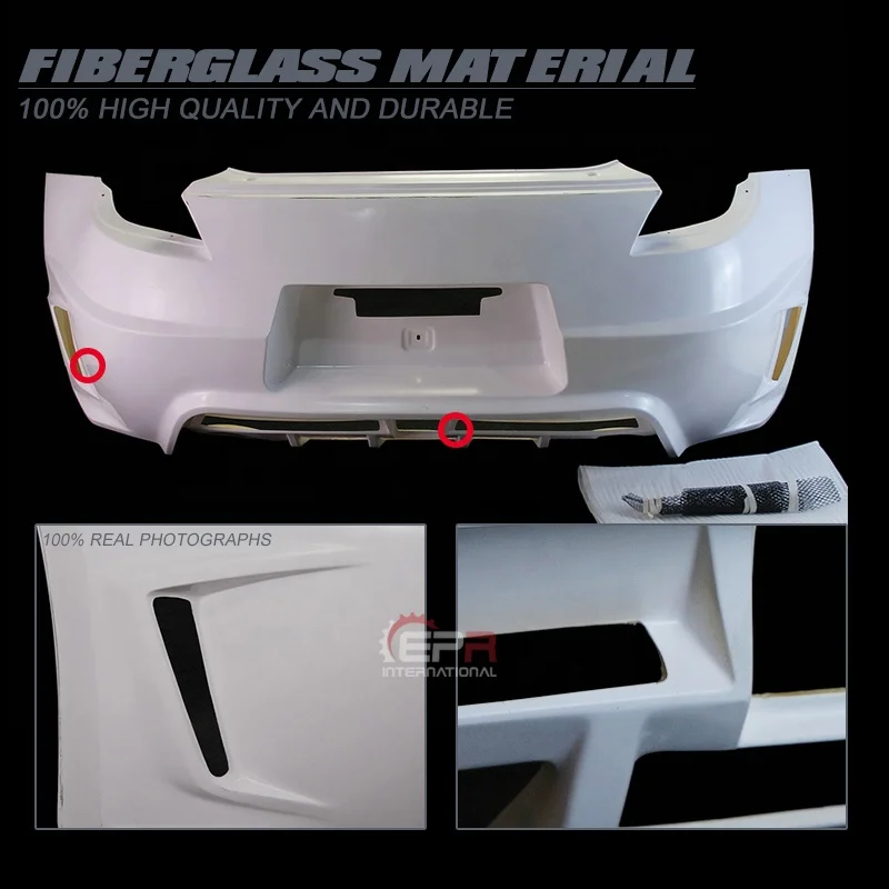 For  fiber glass car parts for 09 onwards 370Z Z34 WBS Style Rear Bumper