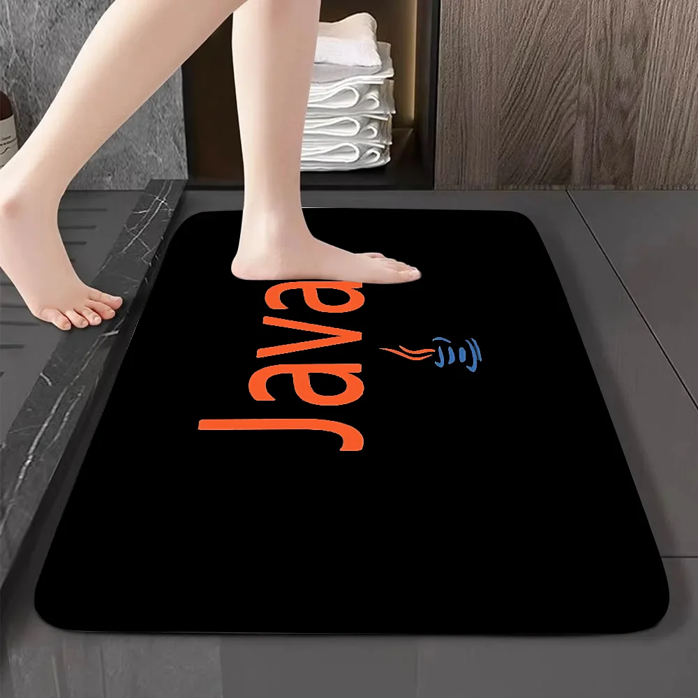 J-JavaS شعار الكلمة حصيرة الرسم المطبوعة الفانيلا ممسحة للحمام المطبخ مدخل السجاد ديكور المنزل