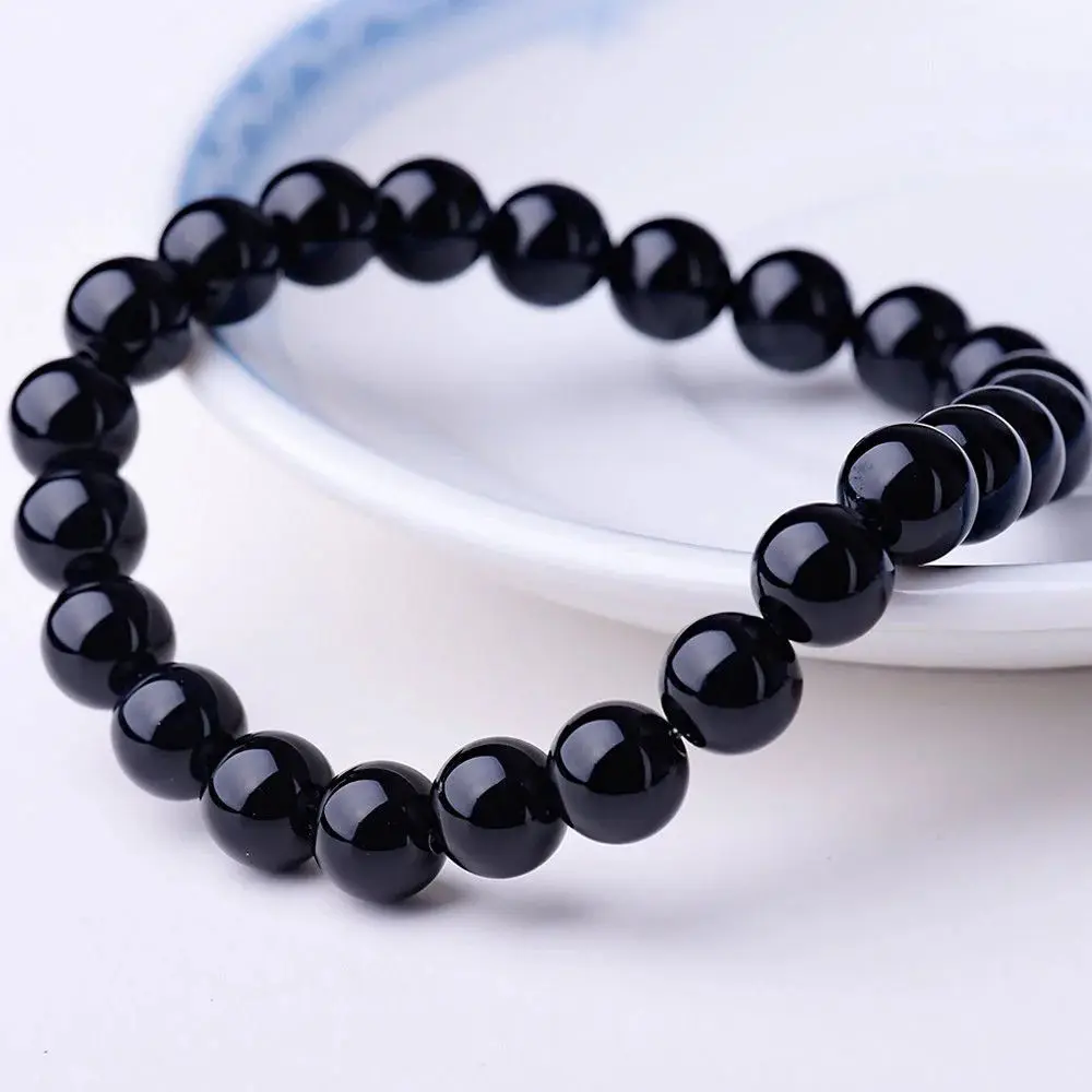 1pc 4 Style Vintage Beaded Bracelet Natural Stone Lava Stone Tiger Eye White Turquoise Black Stone Beaded Bracelet